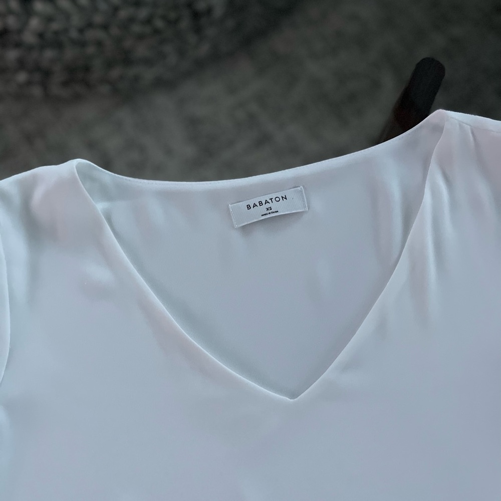 New Aritzia Sz XS, S Office, Business Babaton Randy Blouse, White Spring Casual - Picture 11 of 13